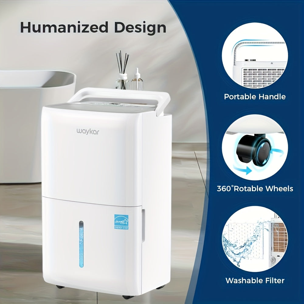 80\u002F120\u002F150 Pints Basement Dehumidifier with Drain Hose, for Room Space Up to 7000 Sq.Ft.