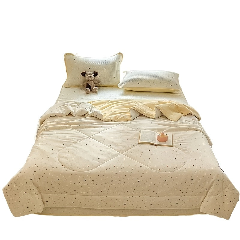 1\u002F3pcs Small Fresh Rural Style Thin Blanket | Polyester Fiber, Machine Washable, Versatile All Season, Ideal for Bedroom, Dorm, Camping