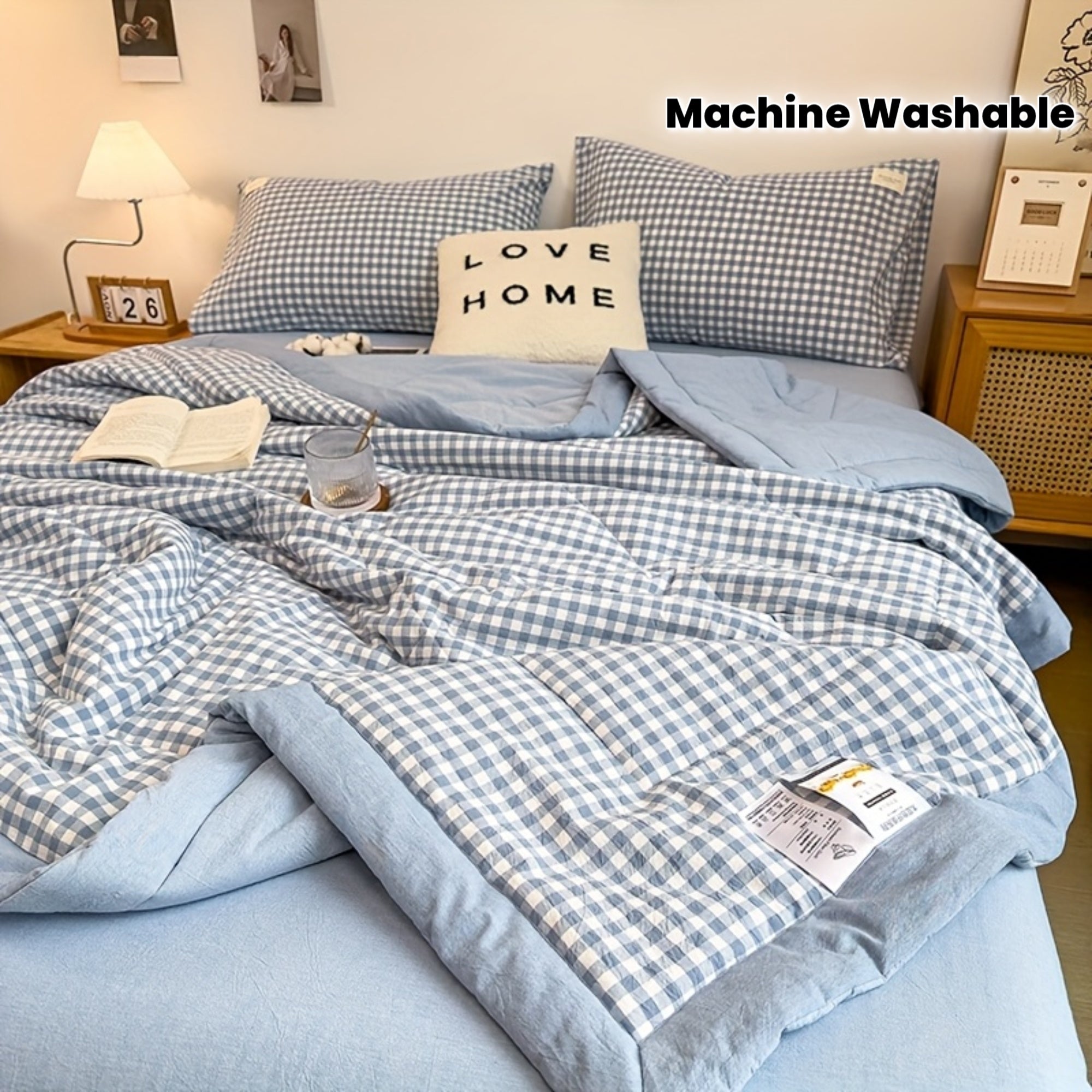 On The Bed Comforter Soft Comfortable Air Condition Thin Quilt | Summer Queen King Size | Machine Washable Single Double