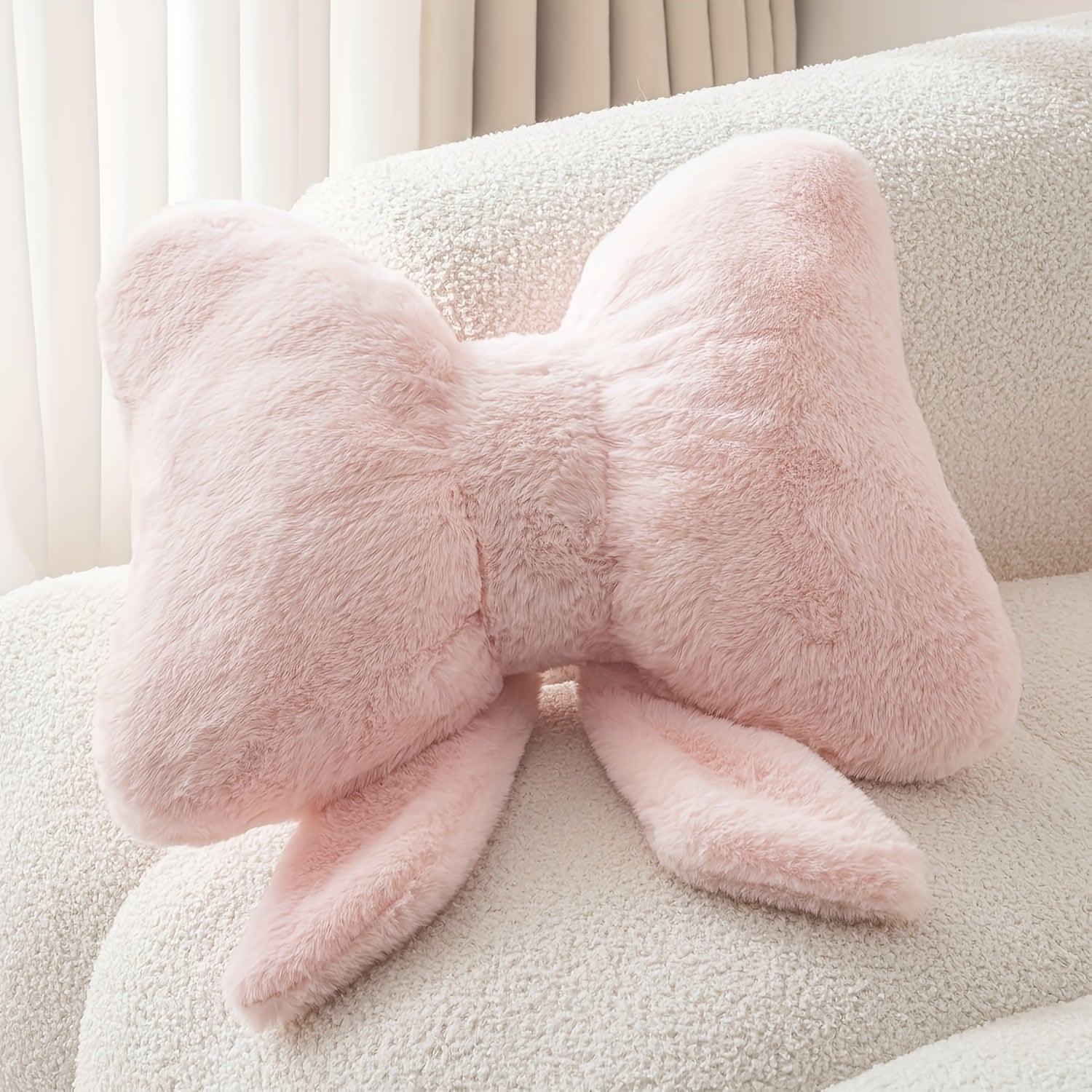 A Cute Bow Pillow - Soft, Hand Washable, Multi-Color Options Pink White and Black Perfect for Bedroom & Sofa Decorations Ideal Gift | Room Décor|Decoration Throw pillow Halloween Easter Christmas