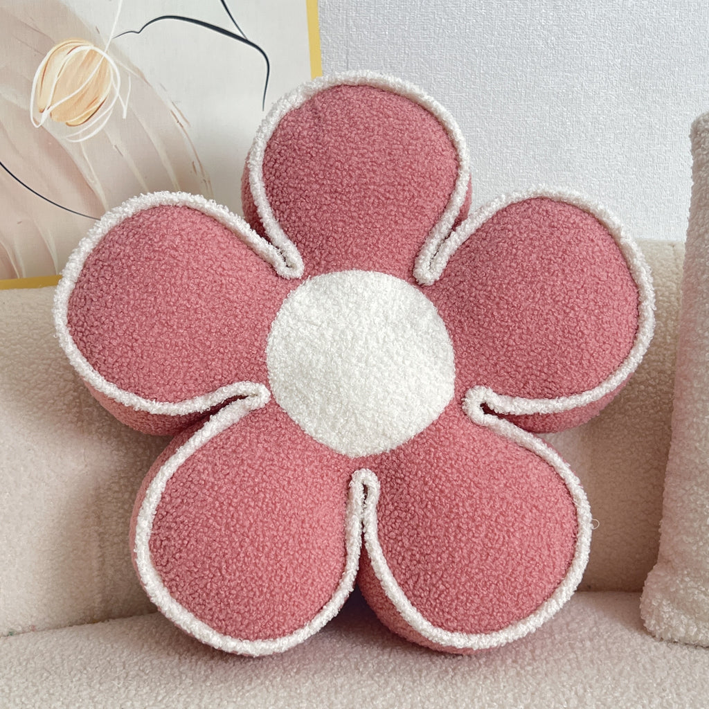 Soft Washable Polyester Chic Geometric Flower Throw Pillow - For Bed & Sofa Decor