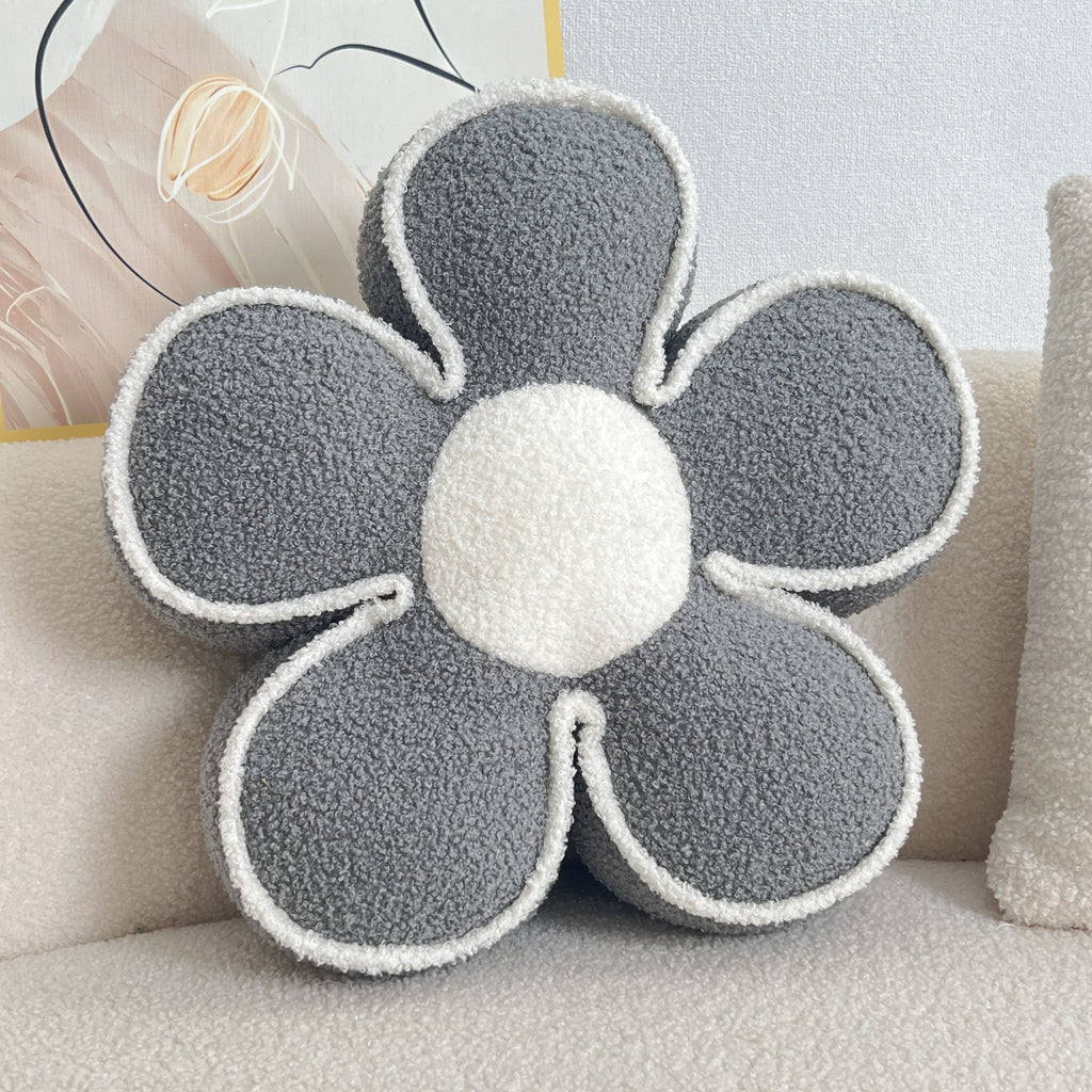 Soft Washable Polyester Chic Geometric Flower Throw Pillow - For Bed & Sofa Decor