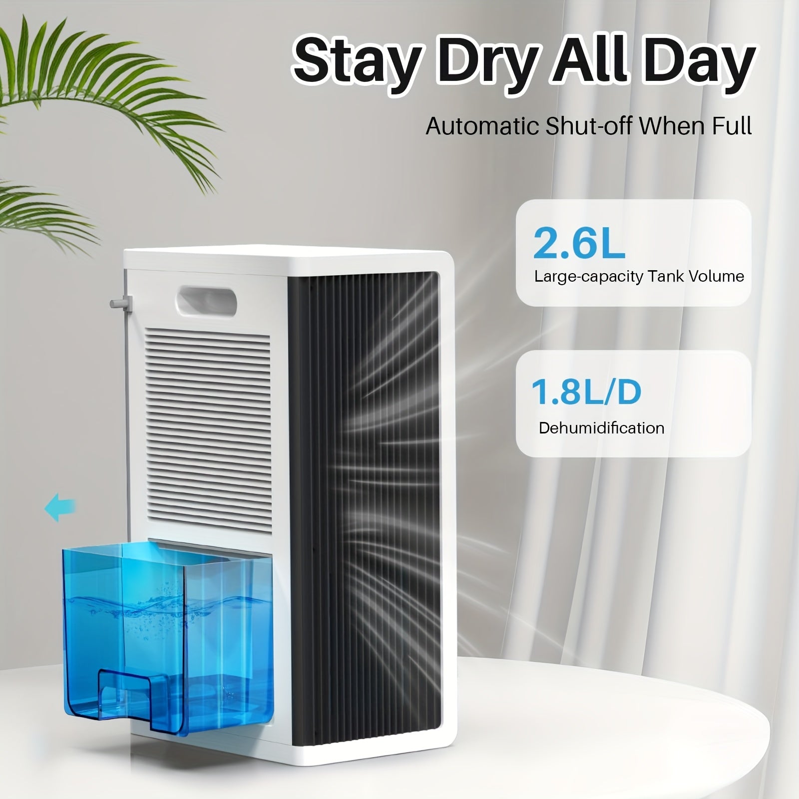 Portable Dehumidifier with an 88Oz Water Tank, Suitable for Bedrooms And Covering Up to 1000 Sq. Ft. It Operates Quietly And Efficiently Manages Moisture in Homes, Bathrooms, Basements, Rvs, And Closets. Features Include 7 LED Light Colors