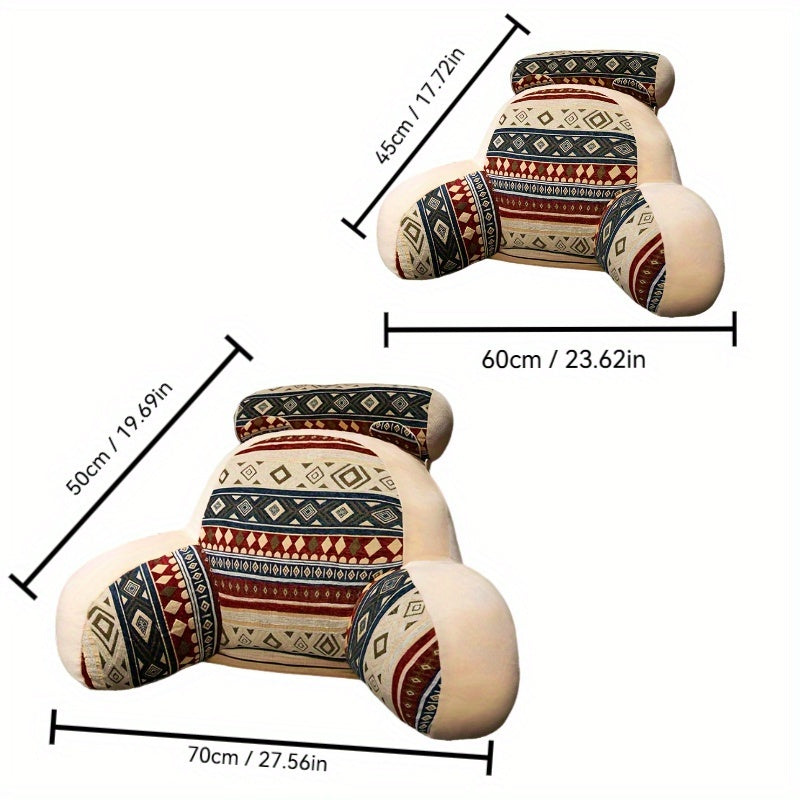 Bohemian Style, Soft Support, Comfortable for Long Sitting, Mixed Color Design, a Soft And Supportive Lumbar Pillow, Perfect for Reading in Bed Or on The Sofa, with a Cute Shape. Soft Large Back Cushion, Home Throw Pillow