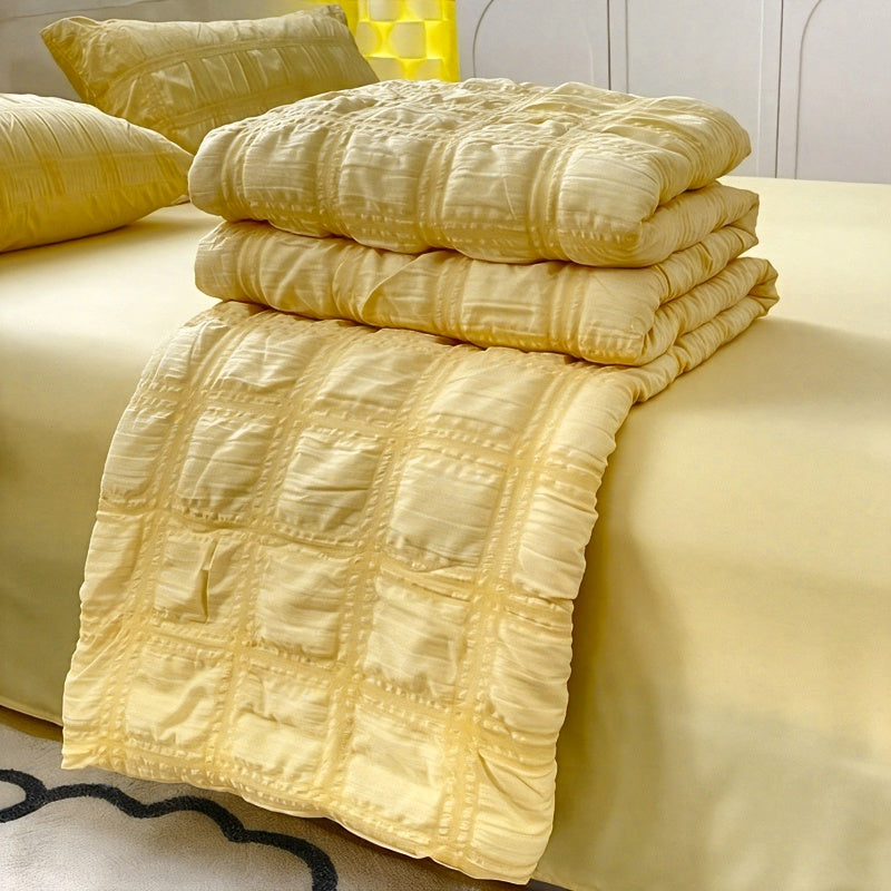 Lightweight Breathable Gauze Quilt - All-Season, Soft Skin-Friendly, Bedroom Decor Versatile Cover, Machine Washable No Fade