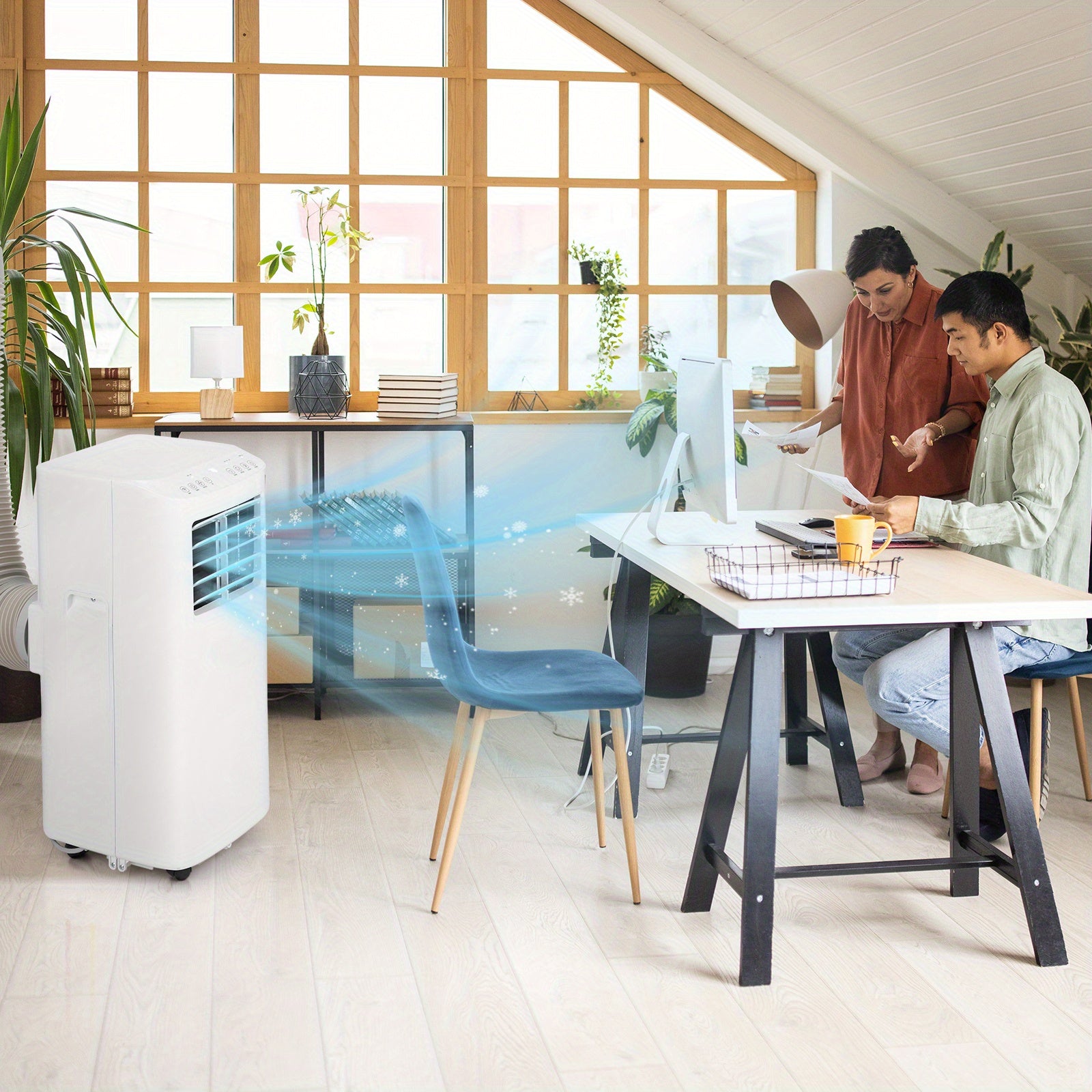 Smart 8000\u002F9000\u002F10000 BTU Portable Air Conditioner, 3-in-1 Cooler, Dehumidifier & Fan with Rolling Wheels and Mounting Kit - Indoor Mobile AC Unit, Room Cooling, Spacesaving Design, Compact Design, Sturdy Build, Highperformance Unit