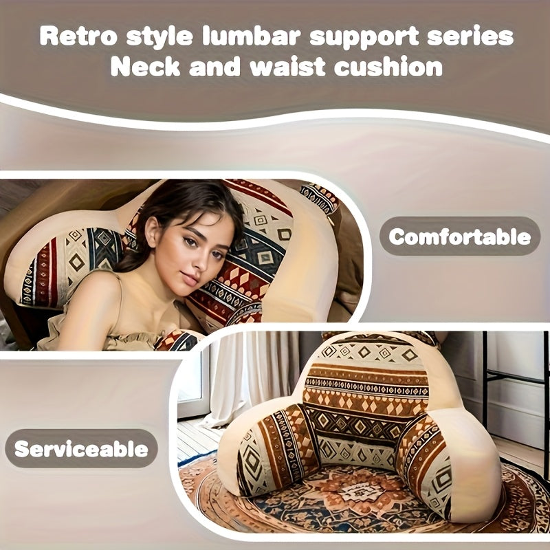 Bohemian Style, Soft Support, Comfortable for Long Sitting, Mixed Color Design, a Soft And Supportive Lumbar Pillow, Perfect for Reading in Bed Or on The Sofa, with a Cute Shape. Soft Large Back Cushion, Home Throw Pillow