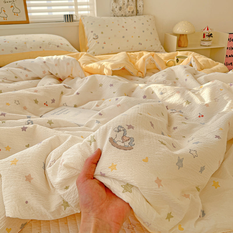 1pc Cloud-Feel Double-Sided Quilt Suitable for All Seasons, Lightweight Summer Blanket & Bedspread, Machine Washable Quilted Coverlet with Soft Breathable Bed Sheets for Bedding, Twin\u002FFull Size (59.06*78.74inch\u002F78.74*90.55inch) Gift