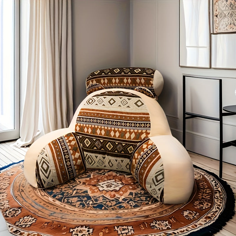 Bohemian Style, Soft Support, Comfortable for Long Sitting, Mixed Color Design, a Soft And Supportive Lumbar Pillow, Perfect for Reading in Bed Or on The Sofa, with a Cute Shape. Soft Large Back Cushion, Home Throw Pillow