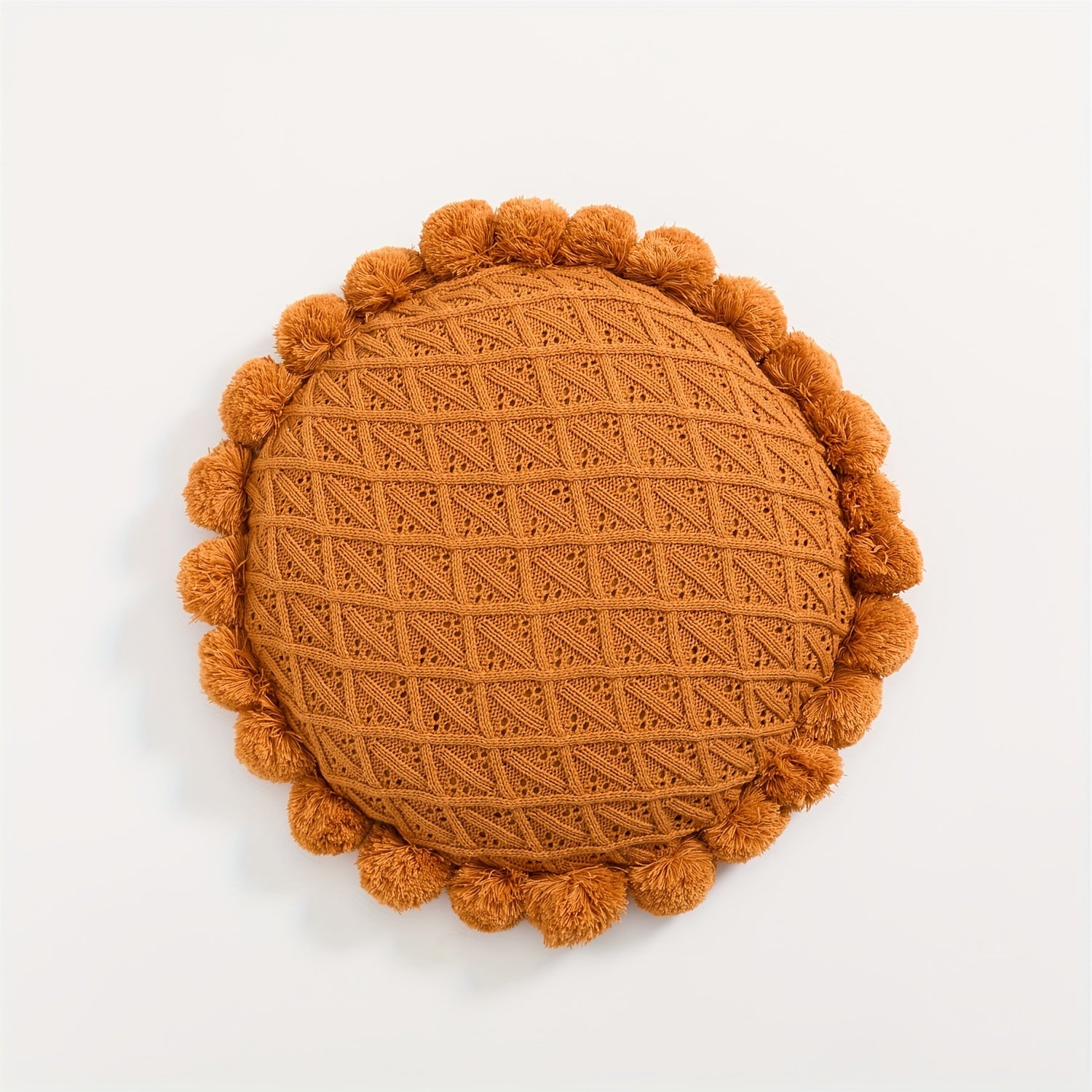 1pc Art Deco Style Handmade Ball Accent Knit Throw Pillow, Acrylic 100% Cover, Polyester 100% Filling, Zipper Closure, Machine Washable, Multipurpose Decorative Cushion for Living Room, Bedroom, Study - Space Theme, All-Season Use