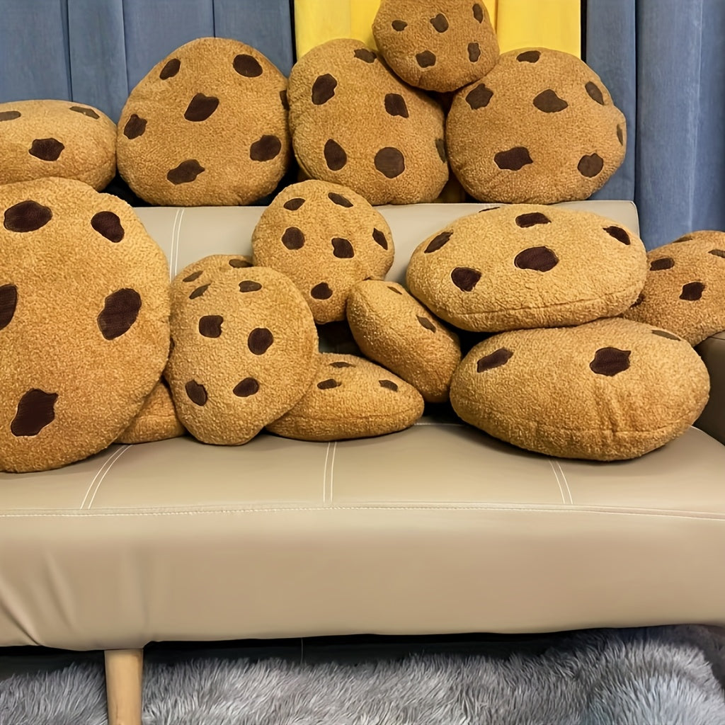 Cookie-Shaped Pillow • Decorative Irregular Patterns Placed Randomly • Suitable for Chairs, Bedrooms, Or As a Nap Cushion