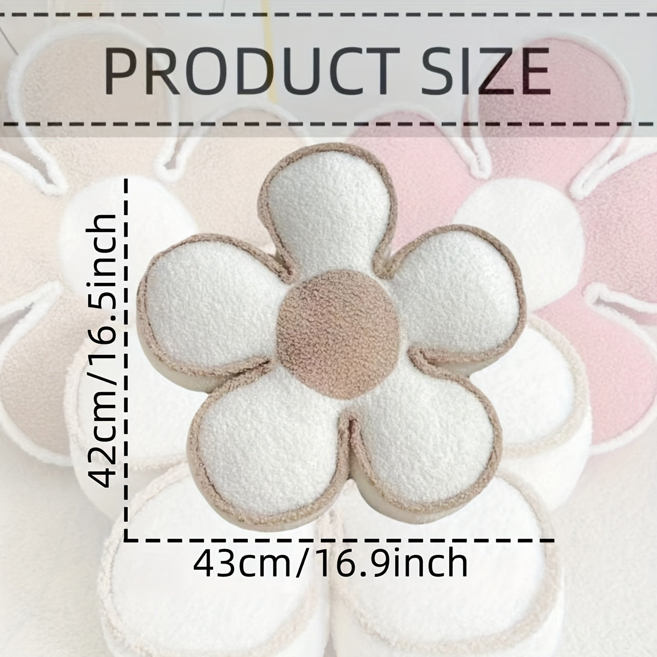 Soft Washable Polyester Chic Geometric Flower Throw Pillow - For Bed & Sofa Decor