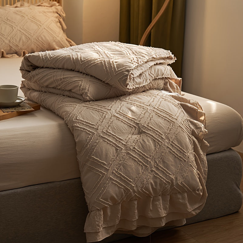 The Waffle-Patterned Summer bedding Includes One Summer Quilt And Two Pillowcases (Pillow Inserts Not Included)