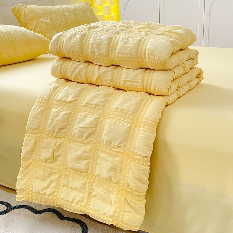 Lightweight Breathable Gauze Quilt - All-Season, Soft Skin-Friendly, Bedroom Decor Versatile Cover, Machine Washable No Fade