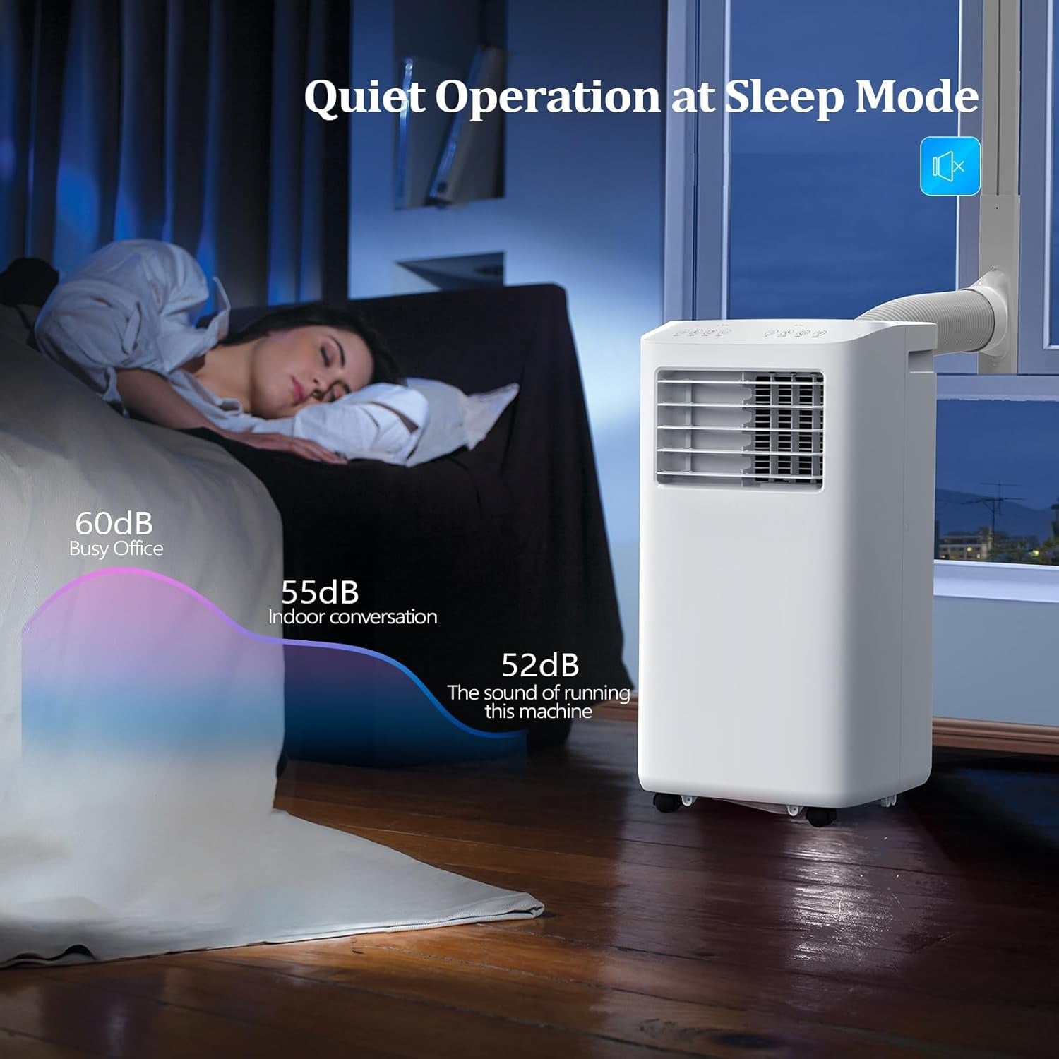 Late Summer Clearance Special Offer Smart Portable Air Conditioner, Cooler, Dehumidifier & Fan, Room Mobile AC Unit With Rolling Wheels & Installation Kit. Cooling Your Home or Factory & Machine