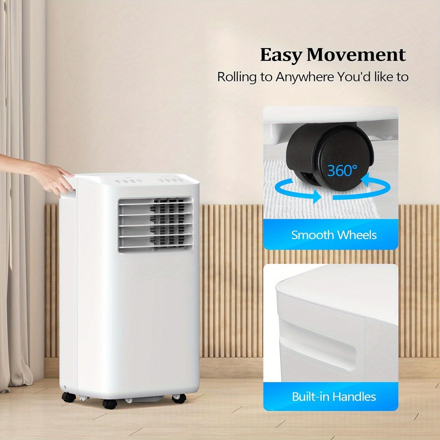 Late Summer Clearance Special Offer Smart Portable Air Conditioner, Cooler, Dehumidifier & Fan, Room Mobile AC Unit With Rolling Wheels & Installation Kit. Cooling Your Home or Factory & Machine