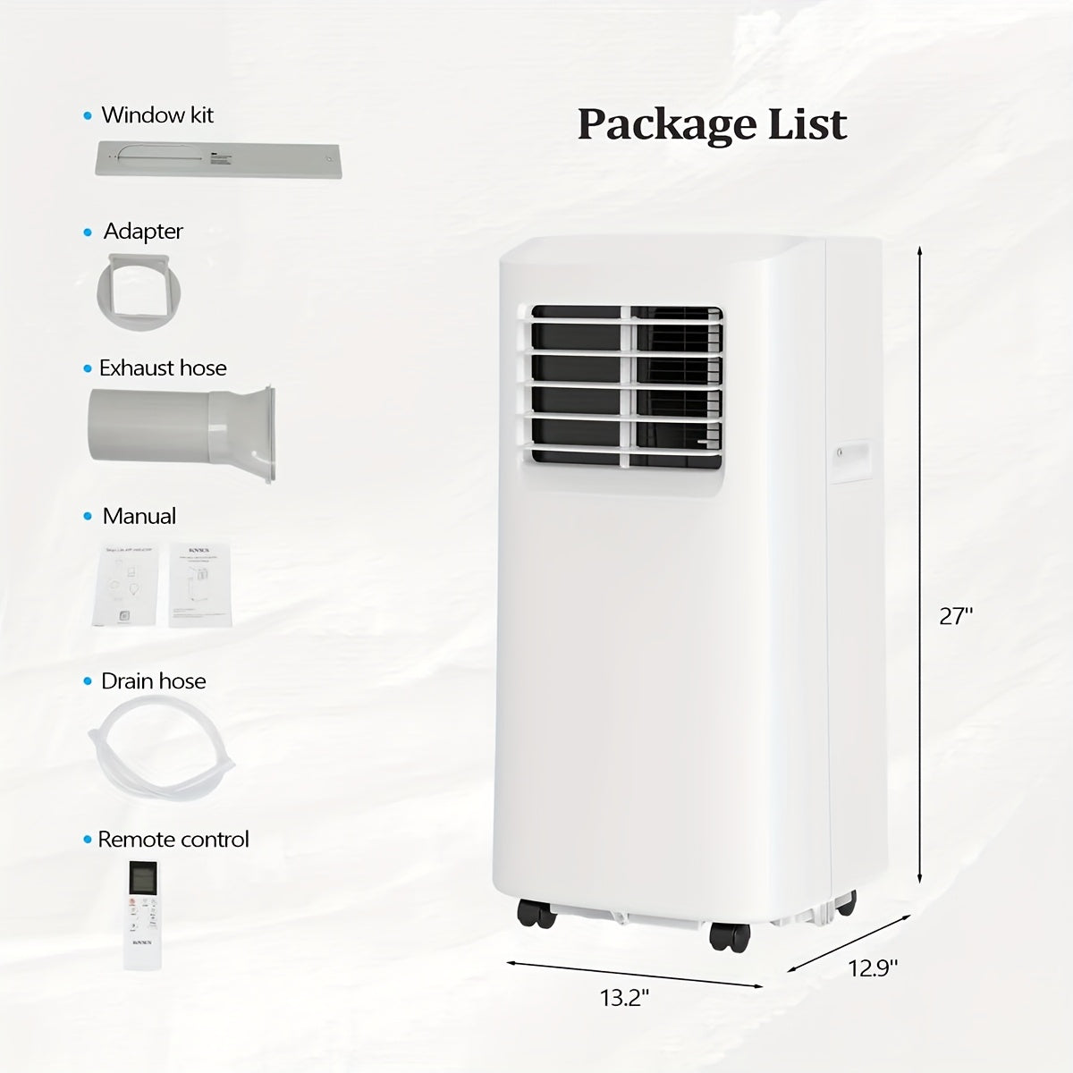 Late Summer Clearance Special Offer Smart Portable Air Conditioner, Cooler, Dehumidifier & Fan, Room Mobile AC Unit With Rolling Wheels & Installation Kit. Cooling Your Home or Factory & Machine