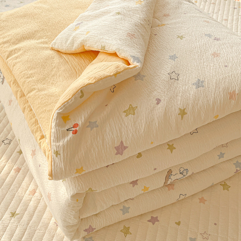 1pc Cloud-Feel Double-Sided Quilt Suitable for All Seasons, Lightweight Summer Blanket & Bedspread, Machine Washable Quilted Coverlet with Soft Breathable Bed Sheets for Bedding, Twin\u002FFull Size (59.06*78.74inch\u002F78.74*90.55inch) Gift